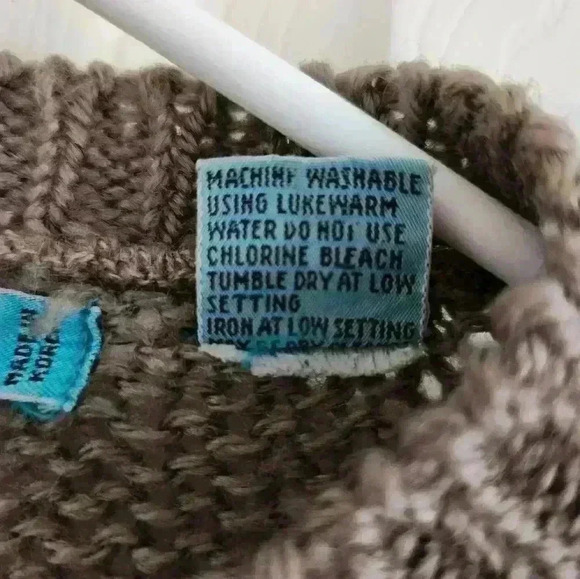 JF Adams Cute Hearts Striped Sz Large Sweater Knit Ivory Pink Tan - Picture 4 of 7